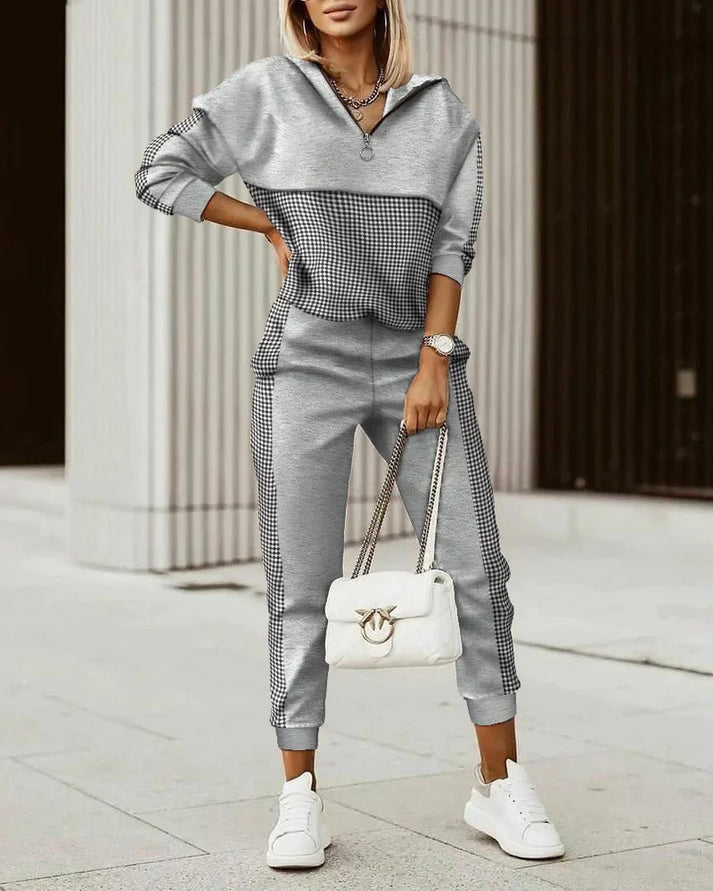 Marlene – Lässiges bedrucktes Sweatshirt Oberteil und passende Hose mit elastischem Bund