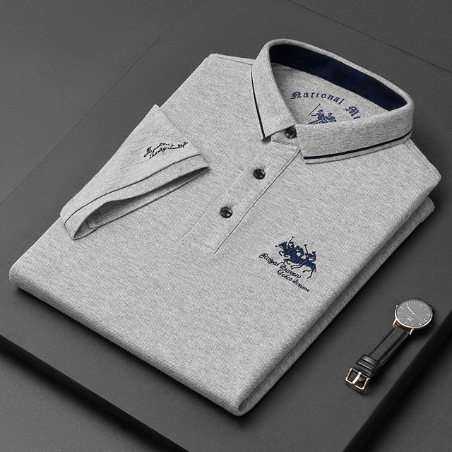 Walter – Schlanke Passform Kurzarm Poloshirt mit Knopfleiste vorne