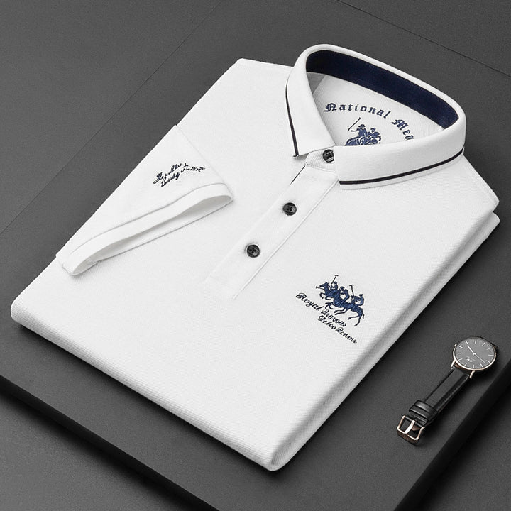 Walter – Schlanke Passform Kurzarm Poloshirt mit Knopfleiste vorne