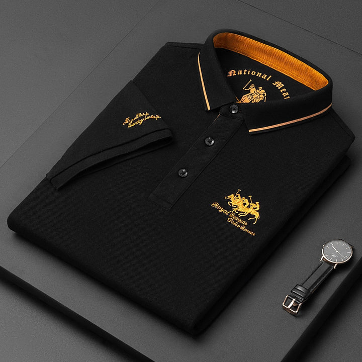 Walter – Schlanke Passform Kurzarm Poloshirt mit Knopfleiste vorne