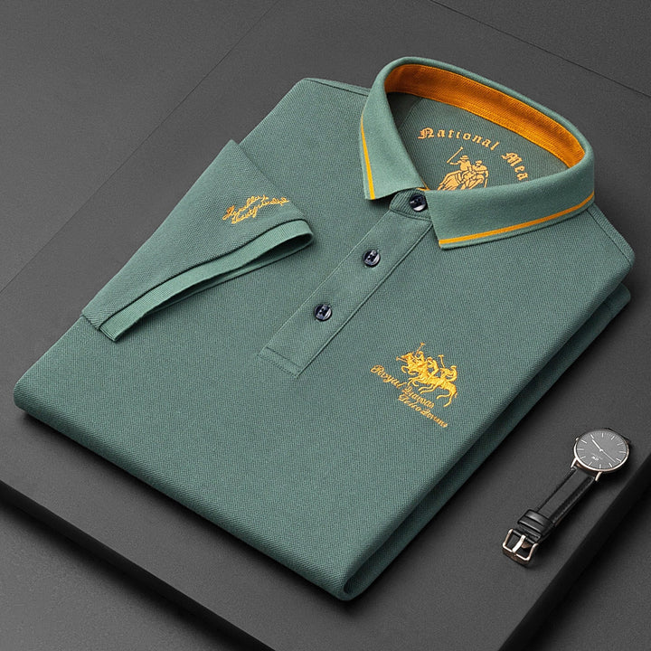 Walter – Schlanke Passform Kurzarm Poloshirt mit Knopfleiste vorne