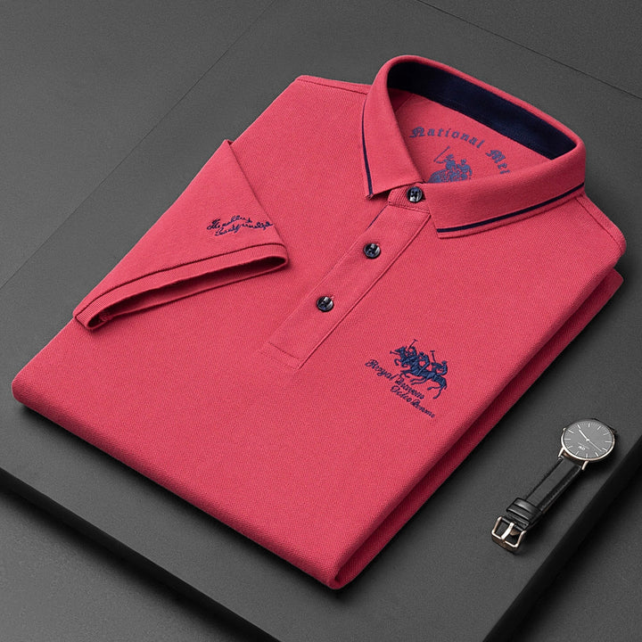 Walter – Schlanke Passform Kurzarm Poloshirt mit Knopfleiste vorne