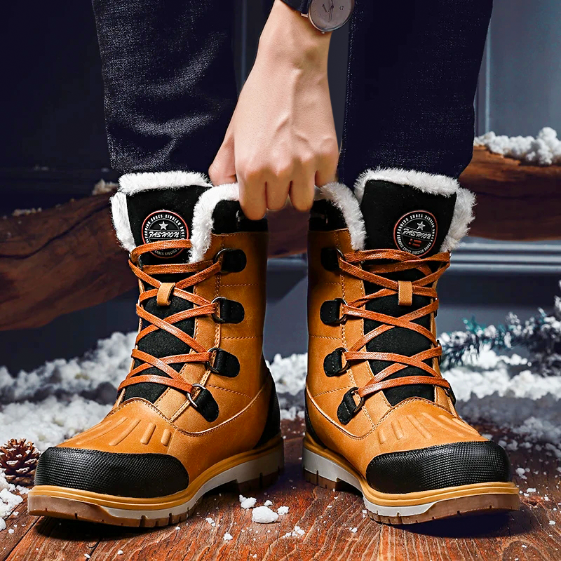 Rainer - Warme Rutschfest Wetterfest Pelz Schuhe