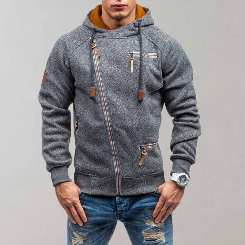 Claus - Schlank Langärmelig Kapuzenpulli Mit Reissverschluss