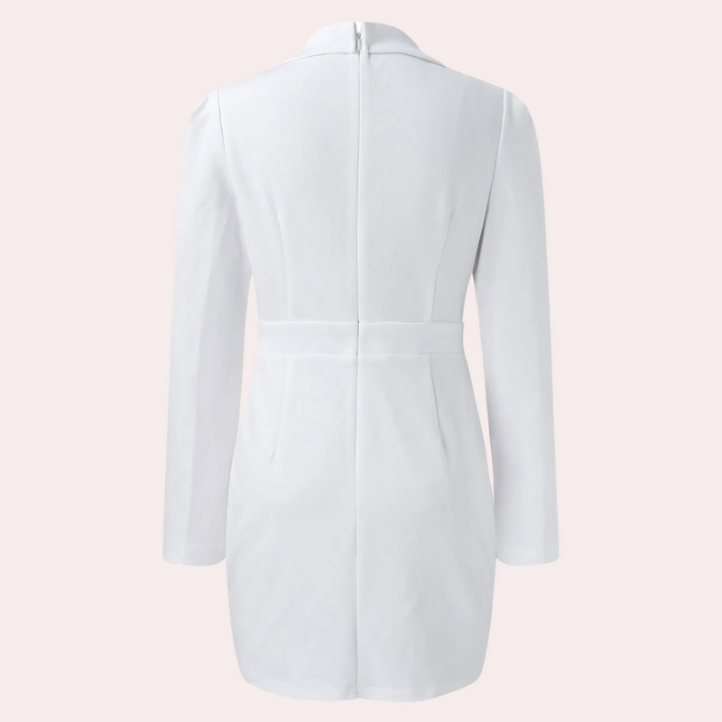Anneliese – Slim Fit Blazerkleid mit tiefem V Ausschnitt und langen Ärmeln