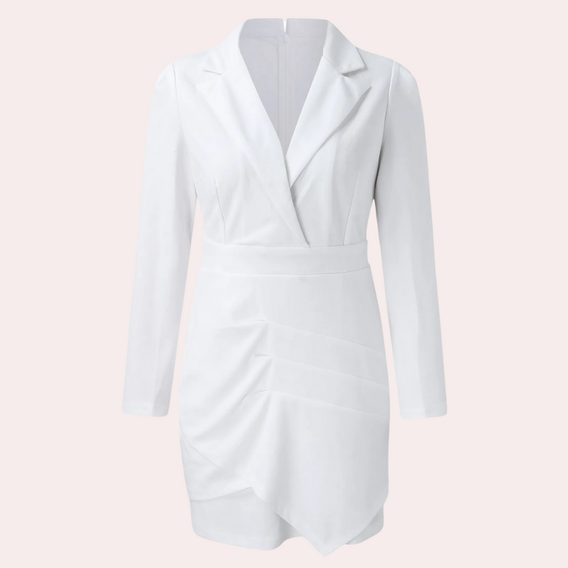 Anneliese – Slim Fit Blazerkleid mit tiefem V Ausschnitt und langen Ärmeln
