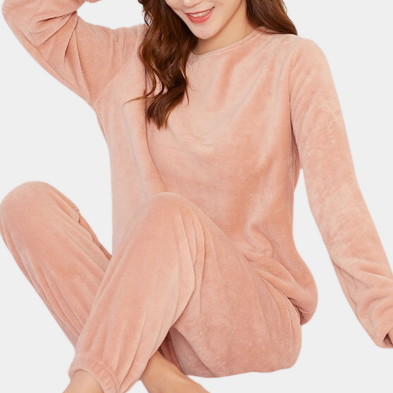 Emma - Rundhalsausschnitt Top Lange Hosen Pyjama Satz