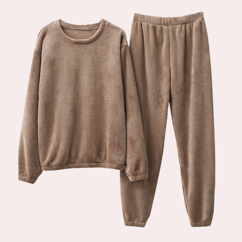 Emma - Rundhalsausschnitt Top Lange Hosen Pyjama Satz