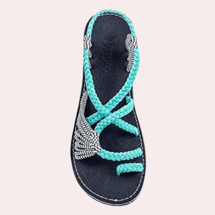 Bianca - Leichte flache Riemchensandalen mit offenem Zehendesign für Komfort