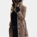 Emilia - Langärmelig Gürtel Trenchcoat Mit Schaltflächen