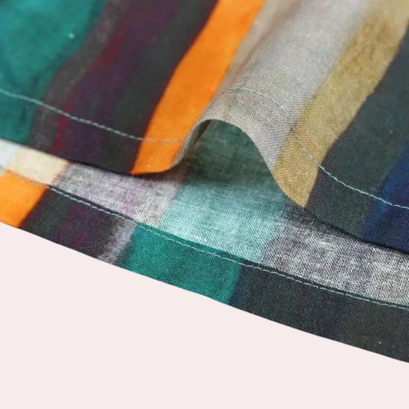 Farah – Gestreifter Retro Rock mit elastischem Bund und weitem Hüftschnitt