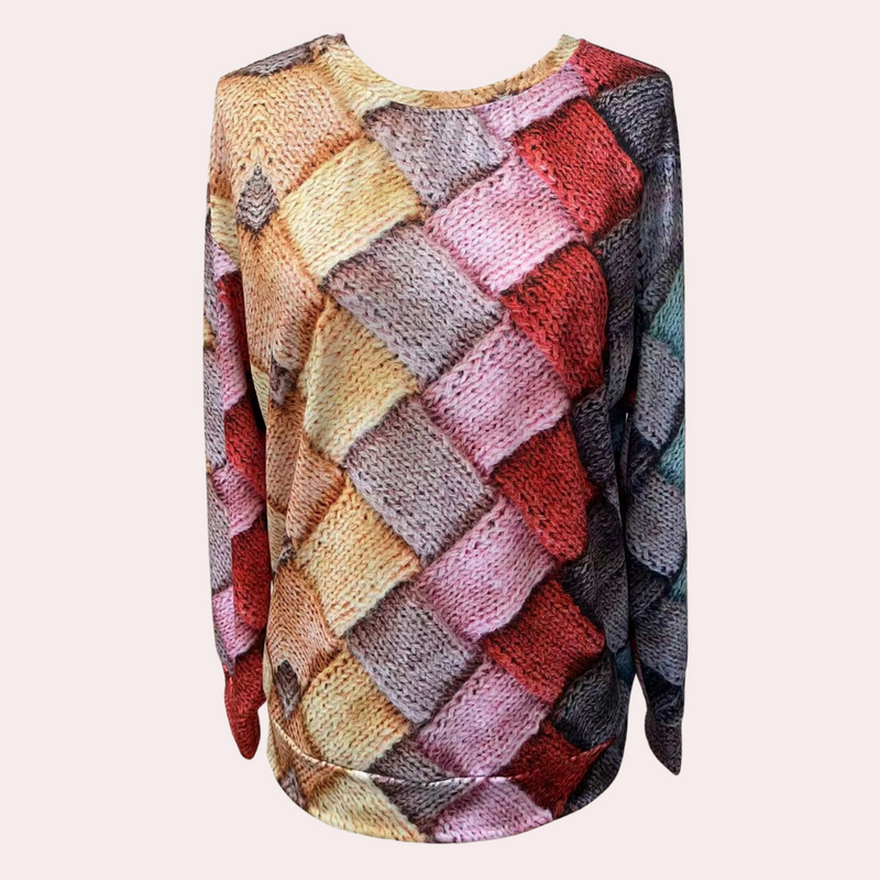 Walda - Lässiger Rundhals Pullover mit langen Ärmeln und stylischem Drucken