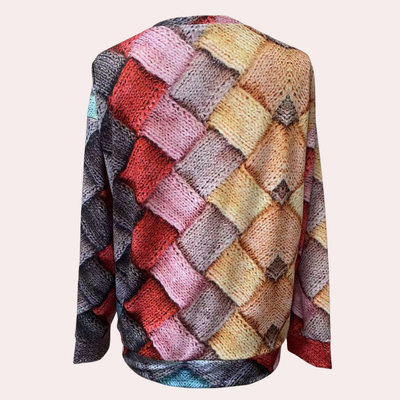 Walda - Lässiger Rundhals Pullover mit langen Ärmeln und stylischem Drucken
