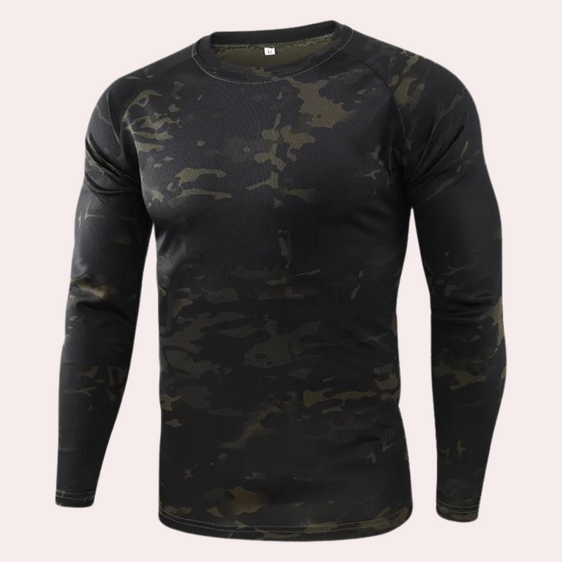 Darian – Langarmshirt mit robustem Muster und Rundhalsausschnitt
