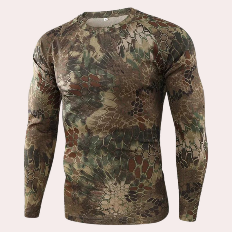 Darian – Langarmshirt mit robustem Muster und Rundhalsausschnitt