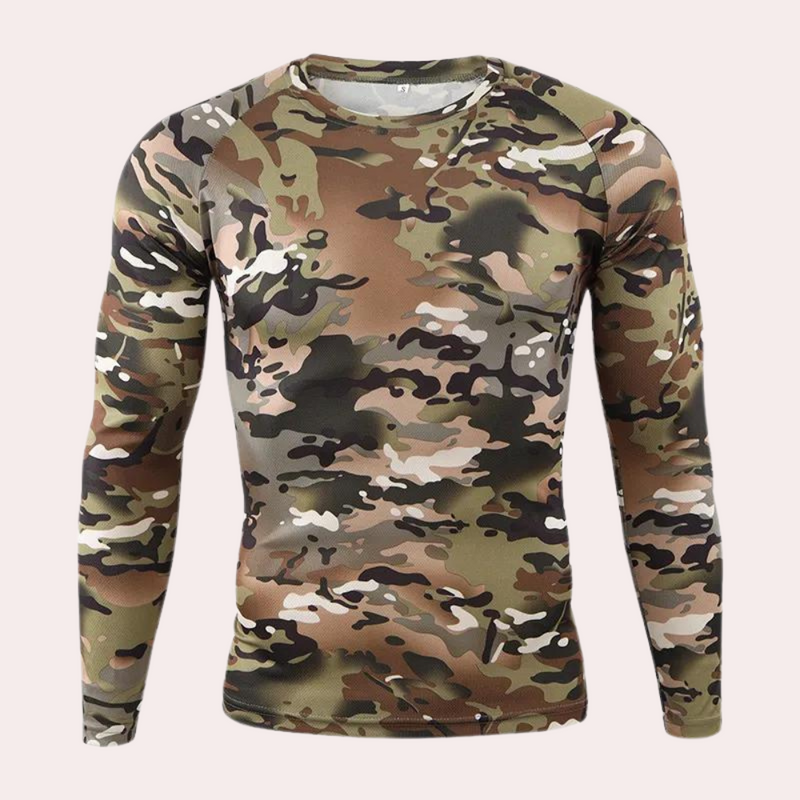 Darian – Langarmshirt mit robustem Muster und Rundhalsausschnitt