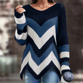 Misna – Stilvoller übergroßer Langarmpullover mit Chevron-Muster