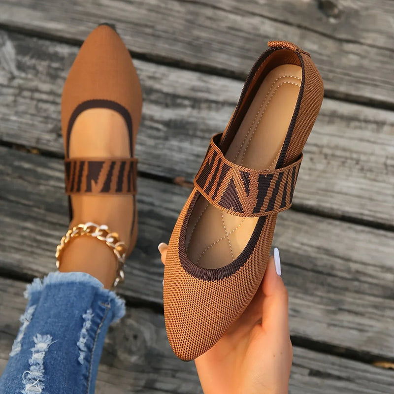 Nina - Eleganter geometri Schuhe Diagonalriemenschuh mit gepolsterter Sohle