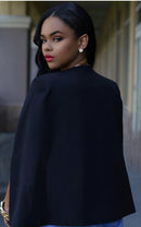 Alea – Locker geschnittener Langarm Cape Blazer mit modernem Look