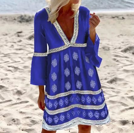 Sophia - Bequemes Kleid Mit V Ausschnitt