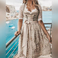 Pauline – Lässiges Oktoberfestkleid mit verstellbarem Gürtel und Knopfdetail