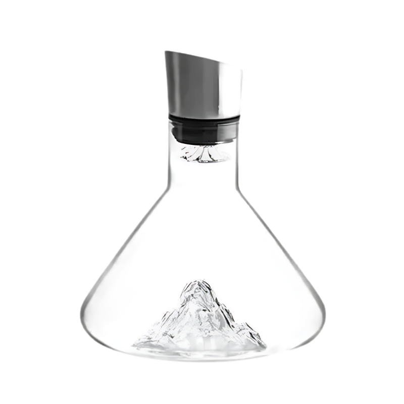 SilvPoura – Elegante Weinkaraffe mit einzigartigem Bergdesign und elegantem Ausguss