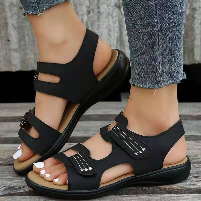 Nina – Lässige offener Spitze Sandalen mit verstellbarer Schnalle und rutschfester Sohle