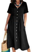 Candy - Elegantes Hemdkleid mit kurzen Ärmeln und Knopfleiste