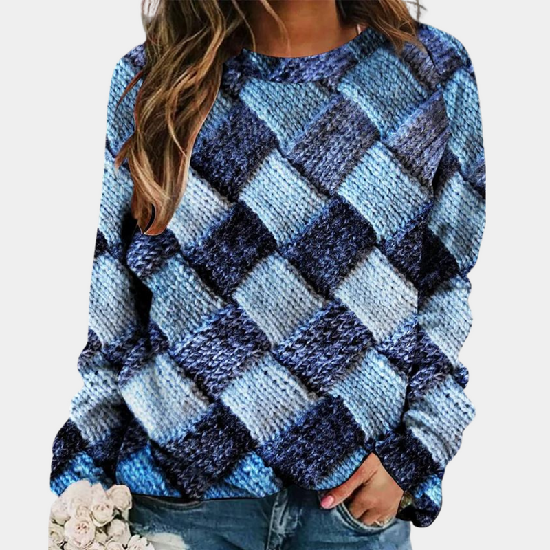 Walda - Lässiger Rundhals Pullover mit langen Ärmeln und stylischem Drucken