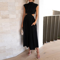 Emilia – Modisches ärmelloses langes Kleid mit Rollkragen für mühelosen Style