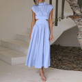 Emilia – Modisches ärmelloses langes Kleid mit Rollkragen für mühelosen Style