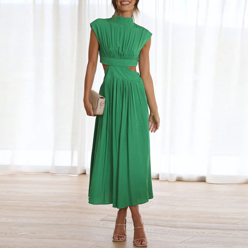 Emilia – Modisches ärmelloses langes Kleid mit Rollkragen für mühelosen Style