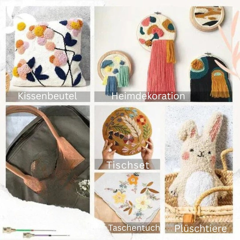 StitchMaster – Komplettes Stickset für professionelle Kunstwerke mit Garnstift und Strickwerkzeugen