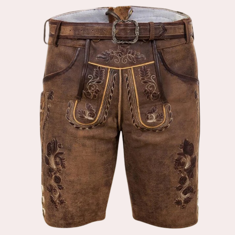 David – Oktoberfest Kurze Hosen mit verstellbarem Gürtel und praktischen Taschen