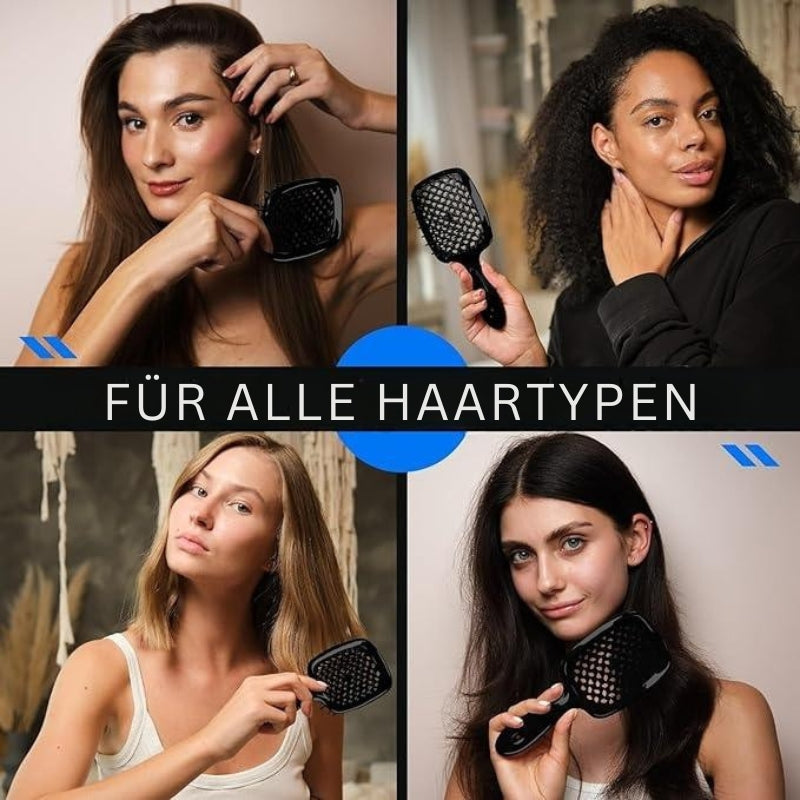BrushPure - Breite Paddle Haarbürste für kräuselfreies und gesundes Haar