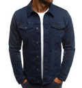 Adam - Langärmelig Schaltfläche Denim Jacke Mit Taschen