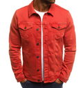Adam - Langärmelig Schaltfläche Denim Jacke Mit Taschen