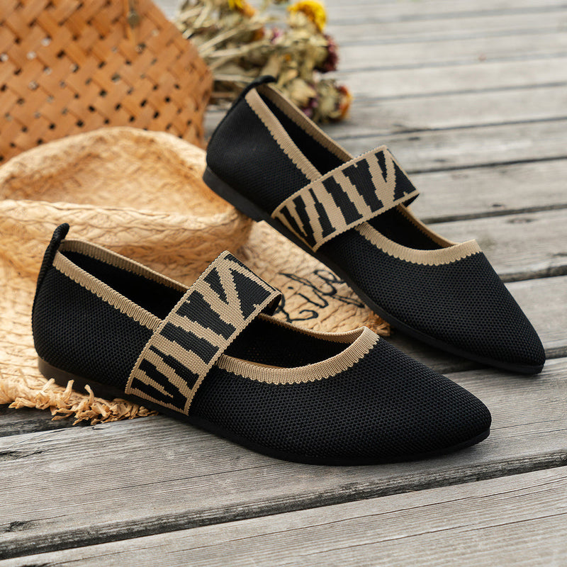 Nina - Eleganter geometri Schuhe Diagonalriemenschuh mit gepolsterter Sohle