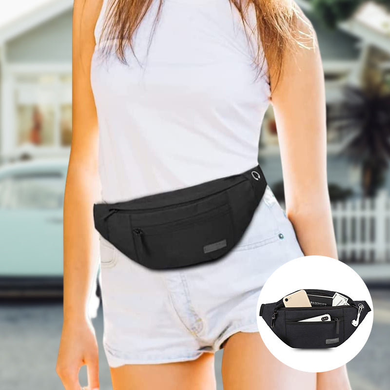 CarrySnap – Multifunktionale Gürteltasche mit Reißverschlusstaschen und verstellbaren Riemen