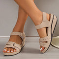 Monika - Verstellbare Träger Sandalen mit offener Spitze und gepolsterter Sohle