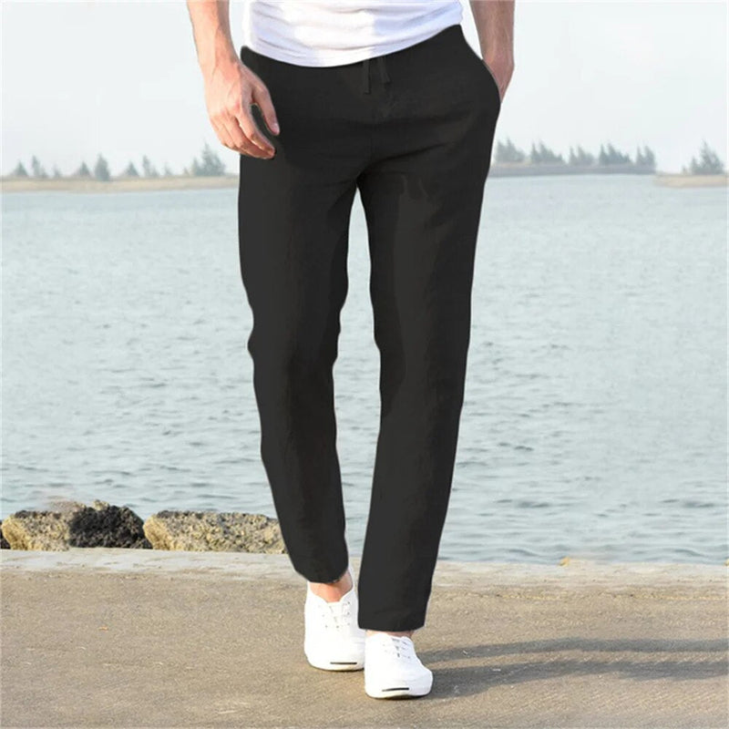 Anton – Leichte lange Hose mit elastischem Bund und Seitentaschen