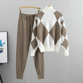 Emilia -  Langärmelig Rollkragenpullover Mit Taschen Hose Zweiteiliges Set