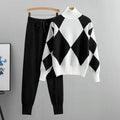 Emilia -  Langärmelig Rollkragenpullover Mit Taschen Hose Zweiteiliges Set