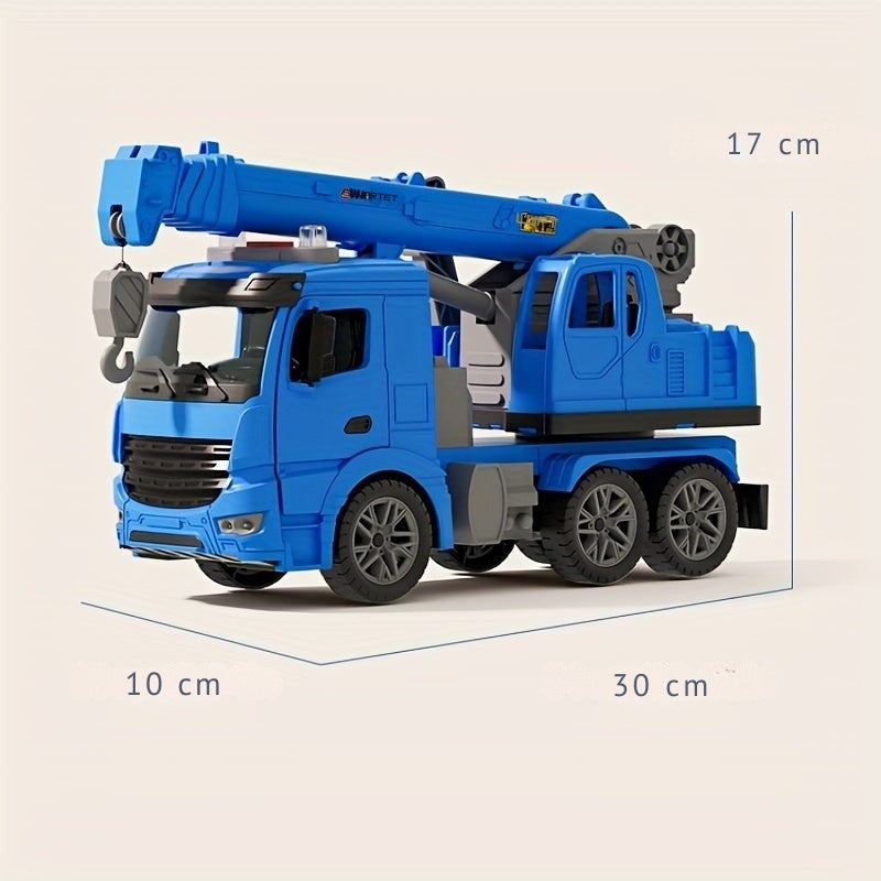 LiftMaster - Crane Truck Spielzeug Robustes Baufahrzeug mit realistischen Geräuschen und beweglichem Kran