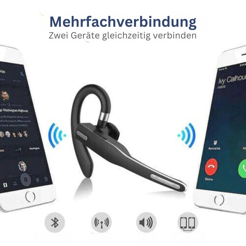 NovaTalk - Drahtloses Bluetooth Headset mit zwei Mikrofonen und klarem Klang