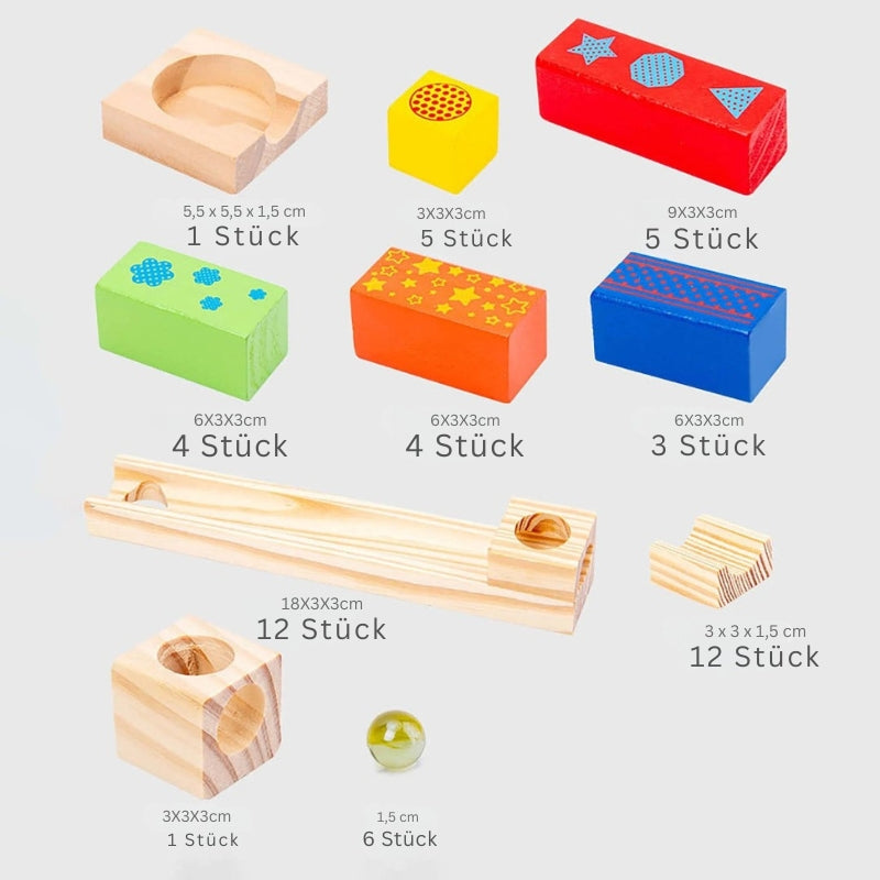 BuildFlow – Murmelbahn Spielzeugset für Kinder zum Bauen von Schienen und für technischen Spaß