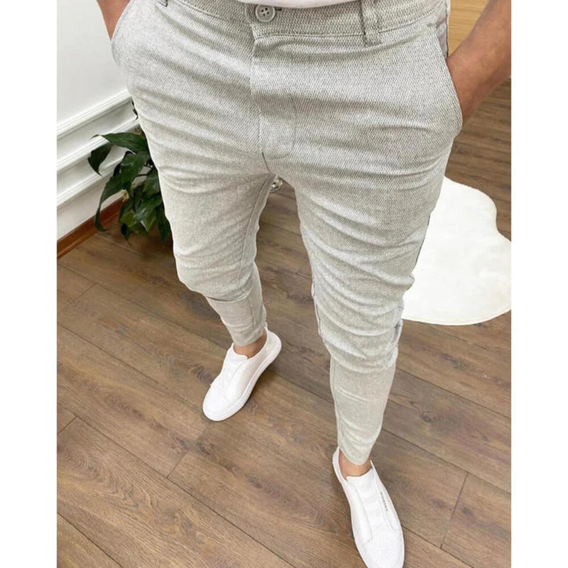 Adrian - Schlanke Passform Hose mit hohem Gummibund und funktionellen Taschen