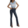 Emily – Schlanke Passform Schlaghose mit hoher Taille und Schlitzdetail