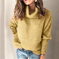 Emilia - Langärmelig Rollkragenpullover Mit Schaltflächen