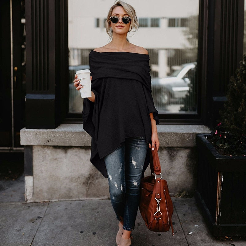 Mira – Off-Shoulder-Top mit drapiertem Ausschnitt und lässigen Ärmeln